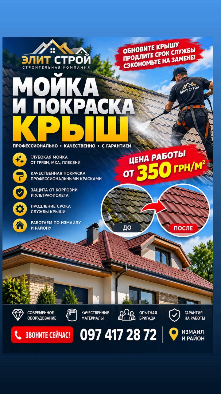 Миття та фарбування дахів — фото 1